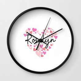 Rosalyn, red and pink hearts Wall Clock