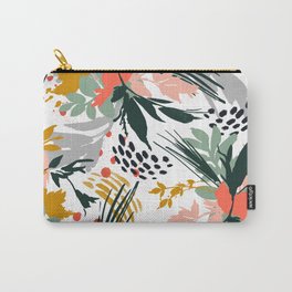 Botanical brush strokes I Carry-All Pouch | Floral, Traces, Paintbrush, Autumnal, Nice, Nature, Pattern, Leaves, Botany, Abstract 