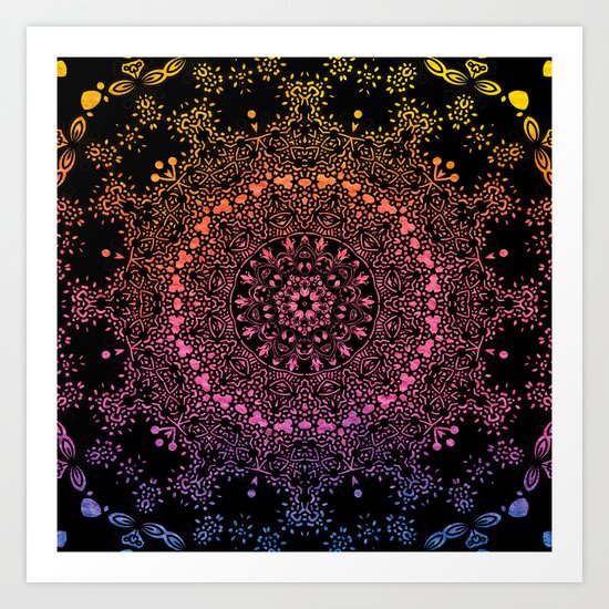 Harlequin Fantasy Mandala Art Print