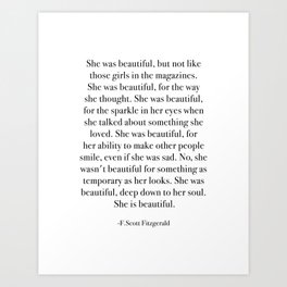 She was beautiful, but not like those girls in the magazines. Art Print