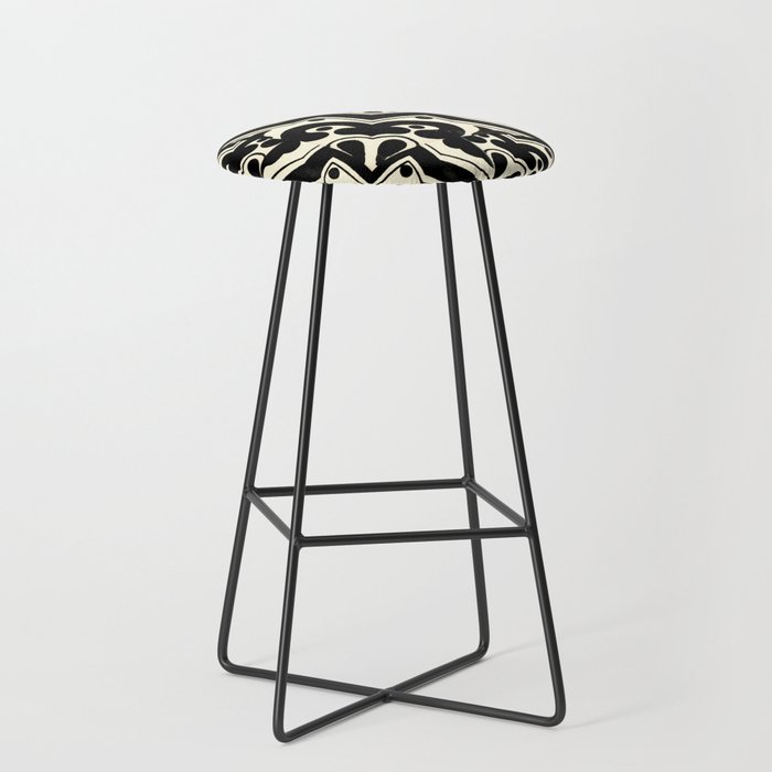 talavera mexican tile in black and white Bar Stool