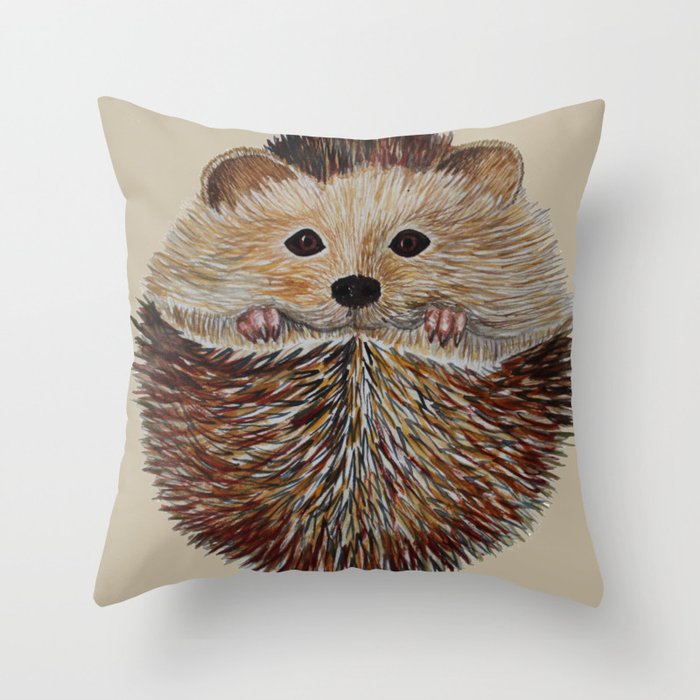hedgehog christmas pillow