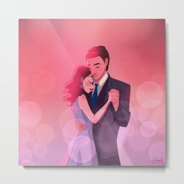 Only you Metal Print | Dream, Vintage, Love, Couple, Intimate, Inlove, Slowdance, Digital, Painting 