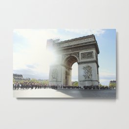 Arc de Triomphe Metal Print | Sun, France, Triomphe, Salute, Photo, Arc, Architecture, Soldiers, Champs, Elysees 