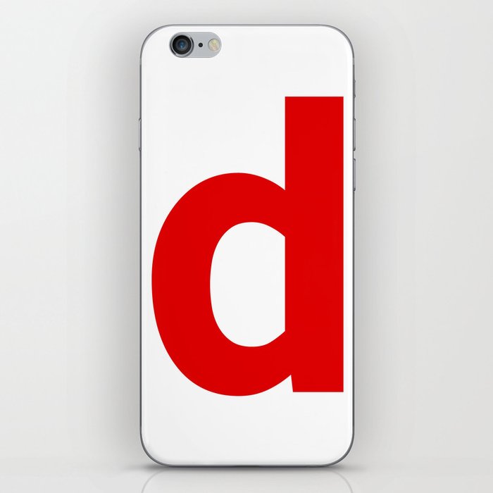 letter D (Red & White) iPhone Skin