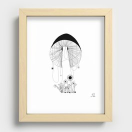 Mushrooms and Flowers Recessed Framed Print