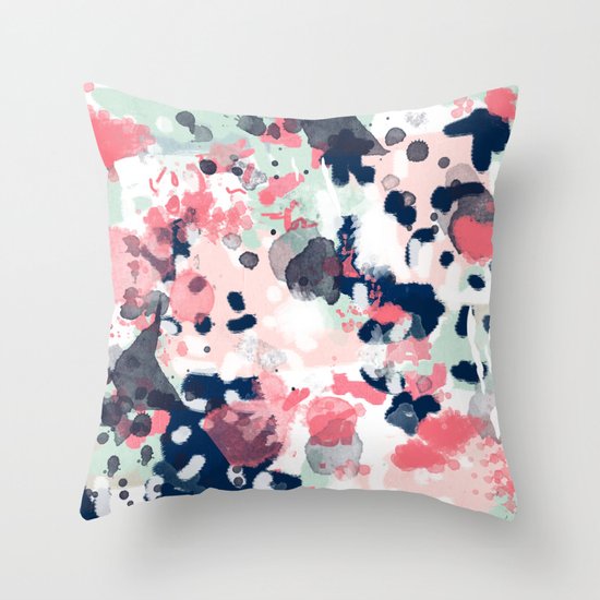 Lola - Painted abstract trendy color palette minimal decor nursery home Throw Pillow by ...