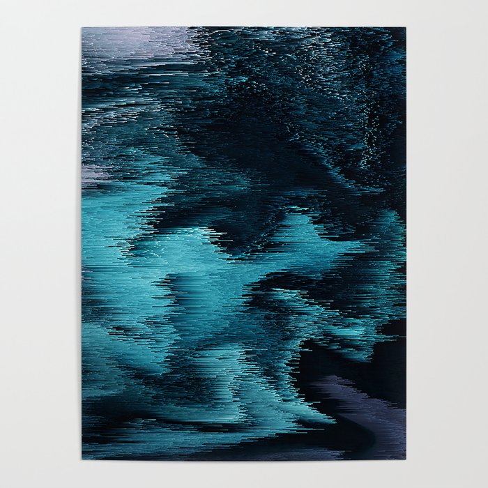 Abstract Pixel Sorting Swirls Poster