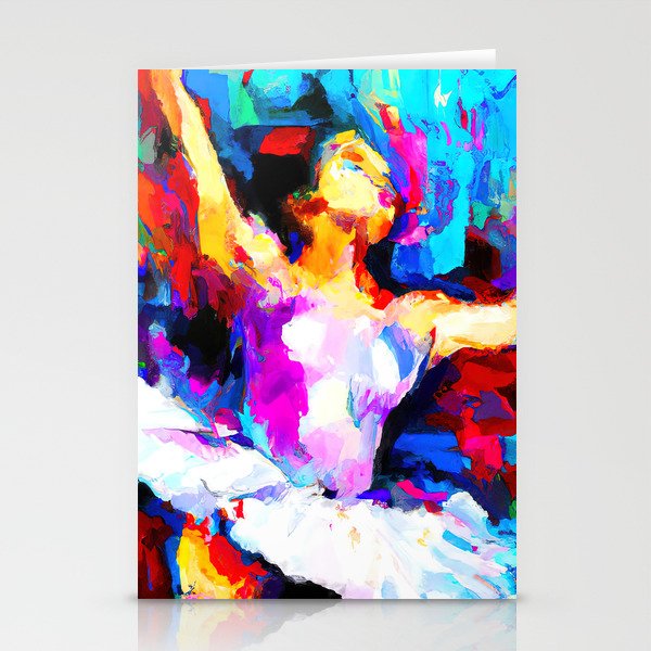 Ballerina dancing on stage Stationery Cards