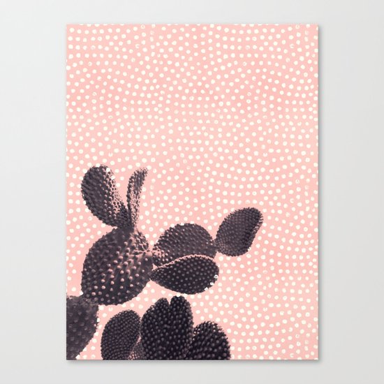 Cactus with Polka Dots Canvas Print