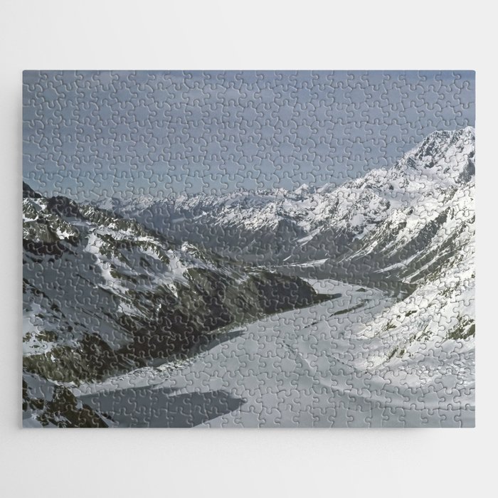 New Zealand Photography - Franz Josef Glacier Covered In Snow And Ice Jigsaw Puzzle