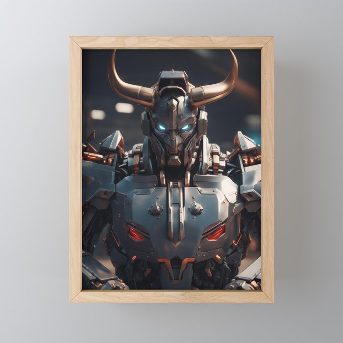 Cyber Bull No.1 Framed Mini Art Print