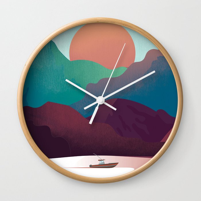 Rocky Mountains travel poster Wall Clock