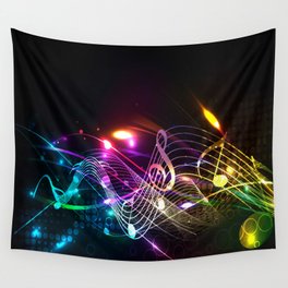 Music Notes in Color Wall Tapestry