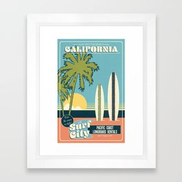 Surf City Framed Art Print
