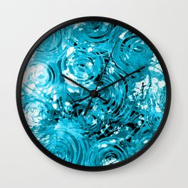 Blue waves Wall Clock | Drawing, Design, Blue, Handdraw, Sea, Art, Print, Cicles 