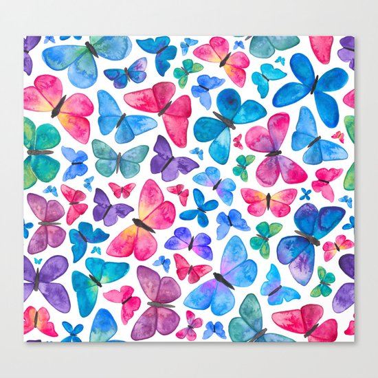 Watercolour Butterflies Canvas Print