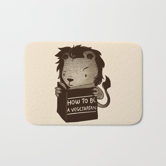 Lion Book How To Be Vegetarian Bath Mat