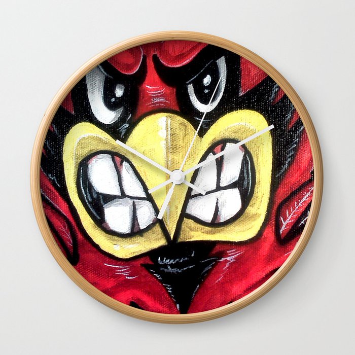 Fighting Cardinal Wall Clock