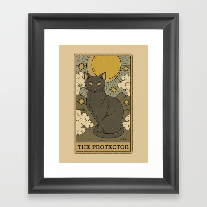 The Protector - Cat Tarot Framed Art Print