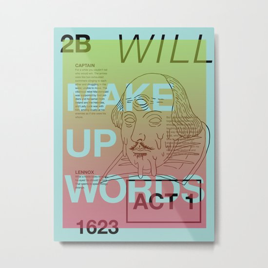 Make Up Words Metal Print