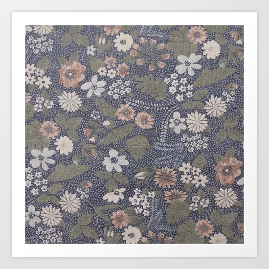 Seafoam Floral Pattern Art Print