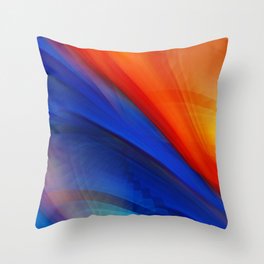 Bright orange and blue Throw Pillow