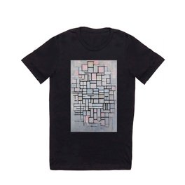 Piet Mondrian (Dutch, 1872-1944) - Composition No. IV Compositie 6 (Ocher, Blue, Gray & Pink) - Date: 1914 - Style: De Stijl (Neoplasticism), Cubism - Genre: Abstract - Medium: Oil on canvas - Digitally Enhanced Version (2000 dpi) - T Shirt