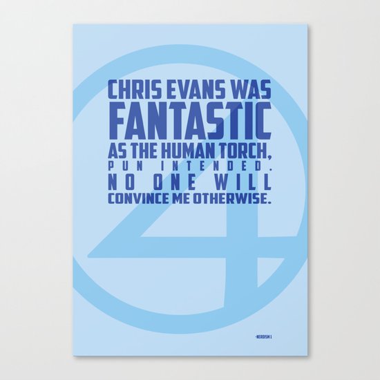 Nerdism 1 - Chris Evans Canvas Print