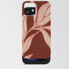 Rustic Leaves Line Art iPhone Card Case