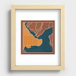 Istanbul abstract map Recessed Framed Print
