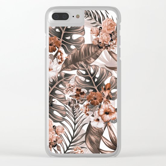 Tropical Pattern Clear iPhone Case