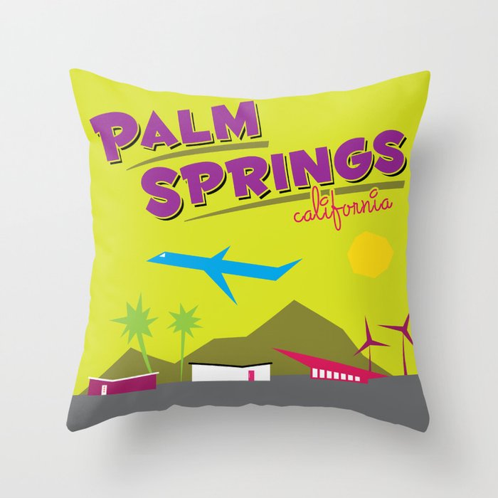 Palm Springs: Jet Set Paradise Throw Pillow