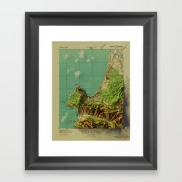 Monterey Bay 3D Map Print Framed Art Print