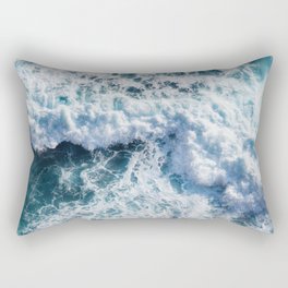 Massive Blue Ocean Wave Rolling In Rectangular Pillow