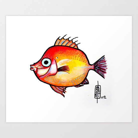 Pesce rosso Art Print