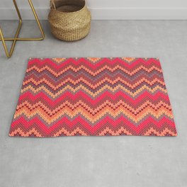 Knitted Textured Wave Pink Area & Throw Rug