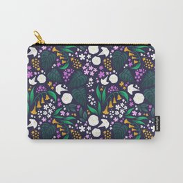 Night Moon Garden Floral Pattern Carry-All Pouch