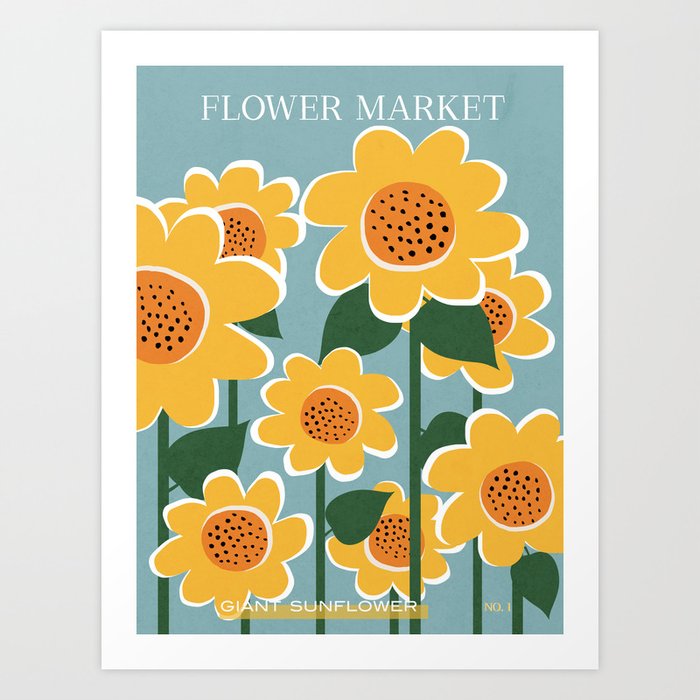 Flower Market - Giant Sunflower Art Print