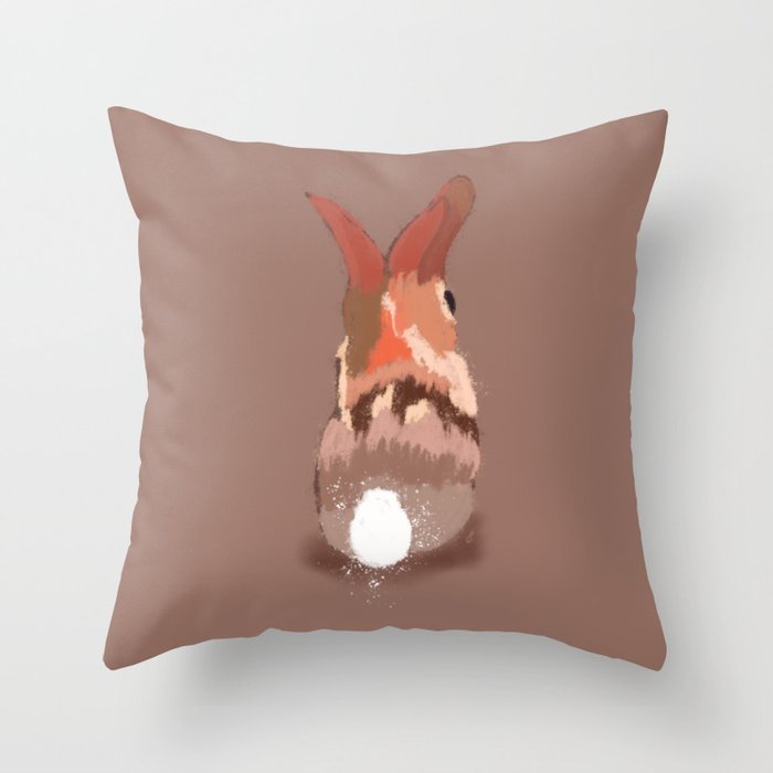 Bunny Butt - Fiery Chocolate Throw Pillow