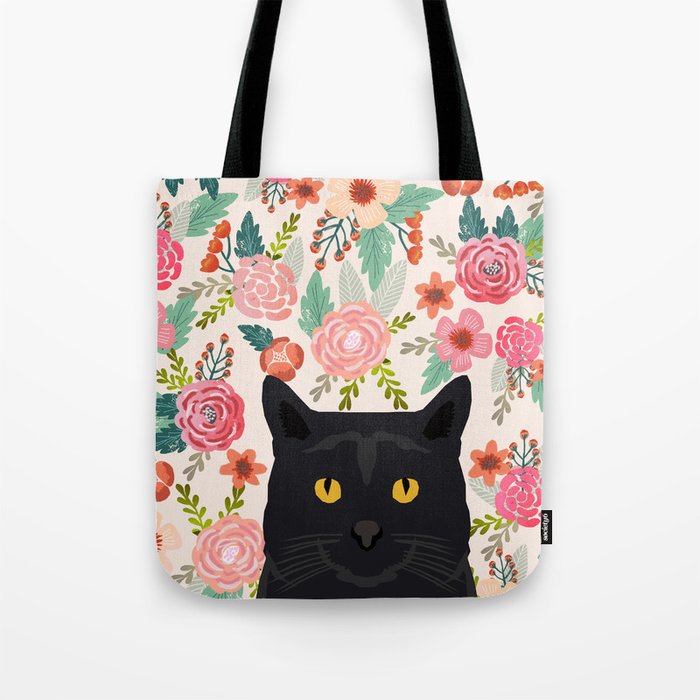 Black Cat Fls Spring Summer Animal Portrait Pet Friendly Lady Gifts For Her Or Him Cute Cats Tote Bag Black Cat Fls Spring Summer Animal Portrait Pet Friendly Lady Gifts For Her Or Him Cute Cats Tote Bag