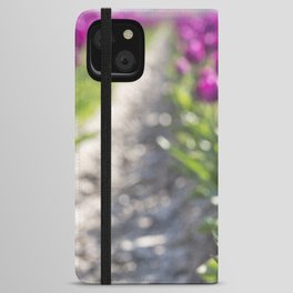 Purple tulip field in the Netherlands art print - bright flower nature and travel photography iPhone Wallet Case