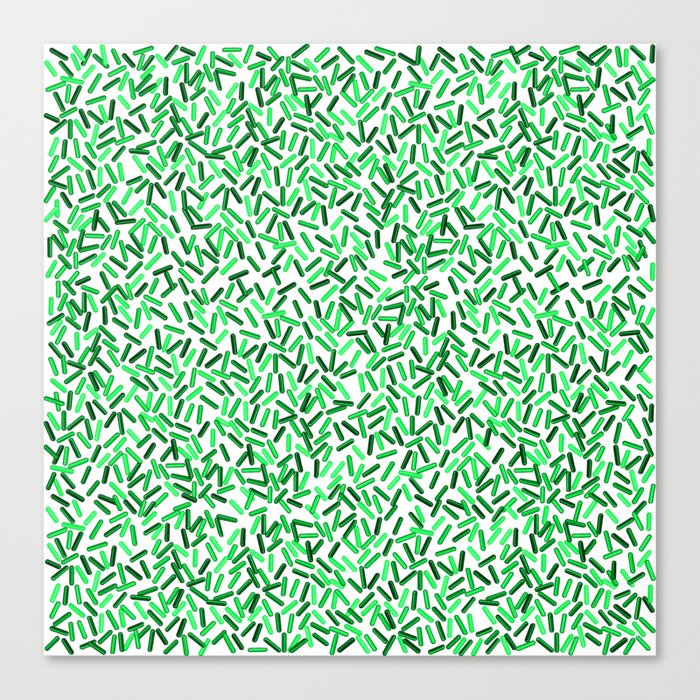 Green Sprinkles Pattern Canvas Print