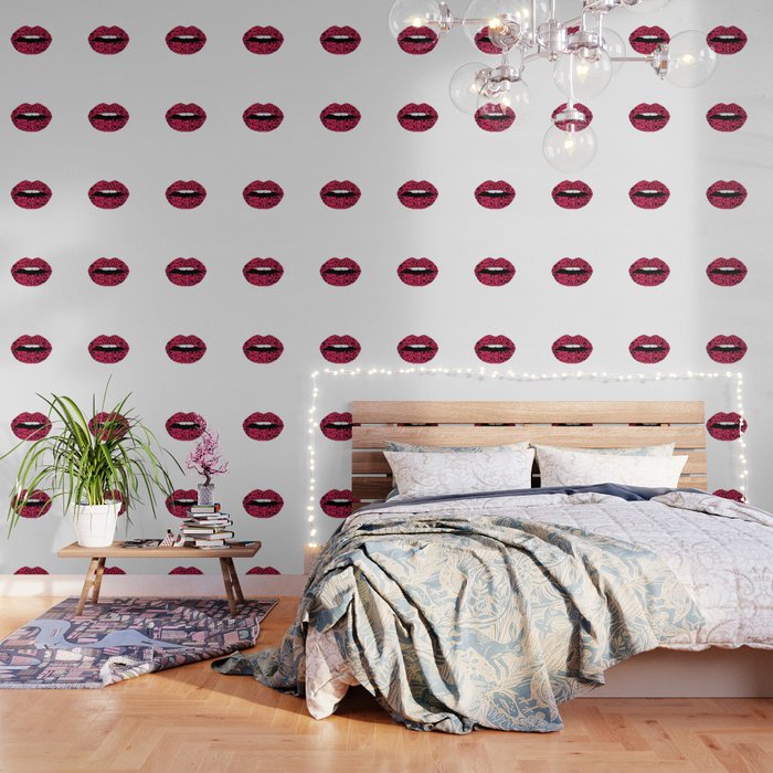 Pink Cheetah Pattern Lips Leopard Fur Mouth Animal Print Wallpaper By Born Design Society6