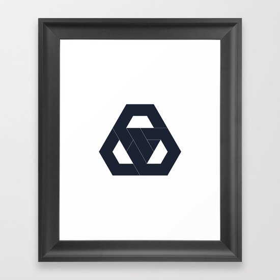 #330 Hexagon knot – Geometry Daily Framed Art Print