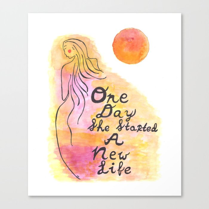 One Day She Started a New Life Canvas Print