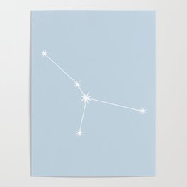 CANCER Pastel Blue – Zodiac Astrology Star Constellation Poster