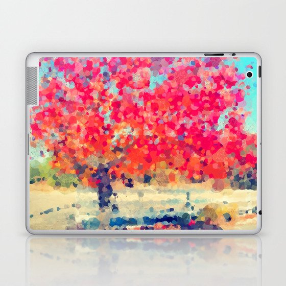 Orange Tree Watercolor digital Laptop & iPad Skin