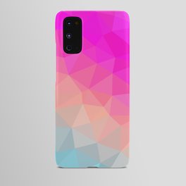 Dark Pink, Peach and Cyan Geometric Abstract Triangle Pattern Design  Android Case