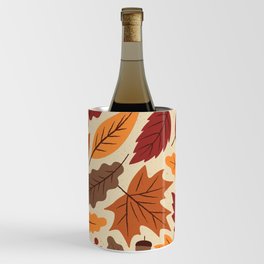 Vintage autumn leaves illustration seamless pattern Wine Chiller